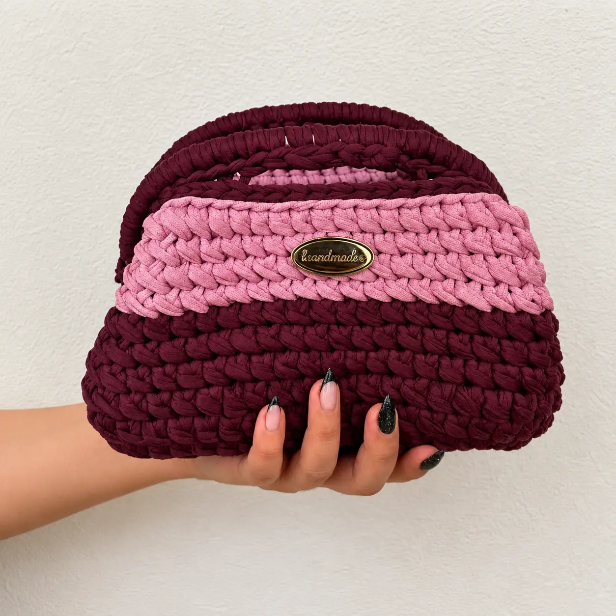 Berry Duo Clutch (Cartera) tejido a mano en trapillo