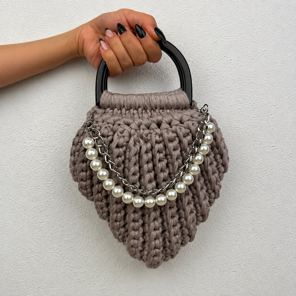 Bolso Diamonds tejido a mano en trapillo